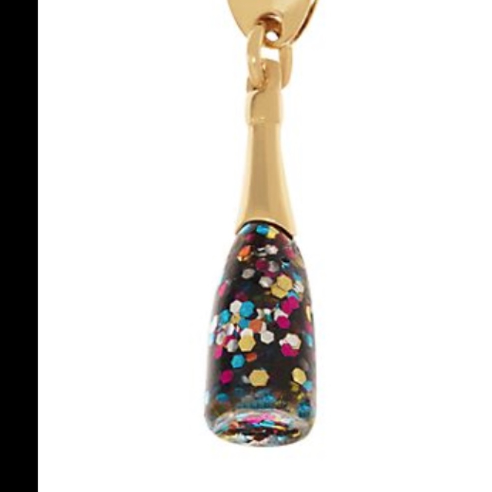 NWT Kate Spade Glitter Champagne Bottle Charm
